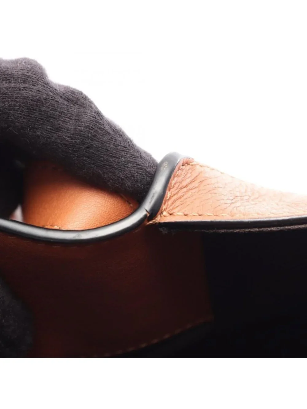 Loewe Handbag Hammock Bag Compact 2-Way Brown Leather